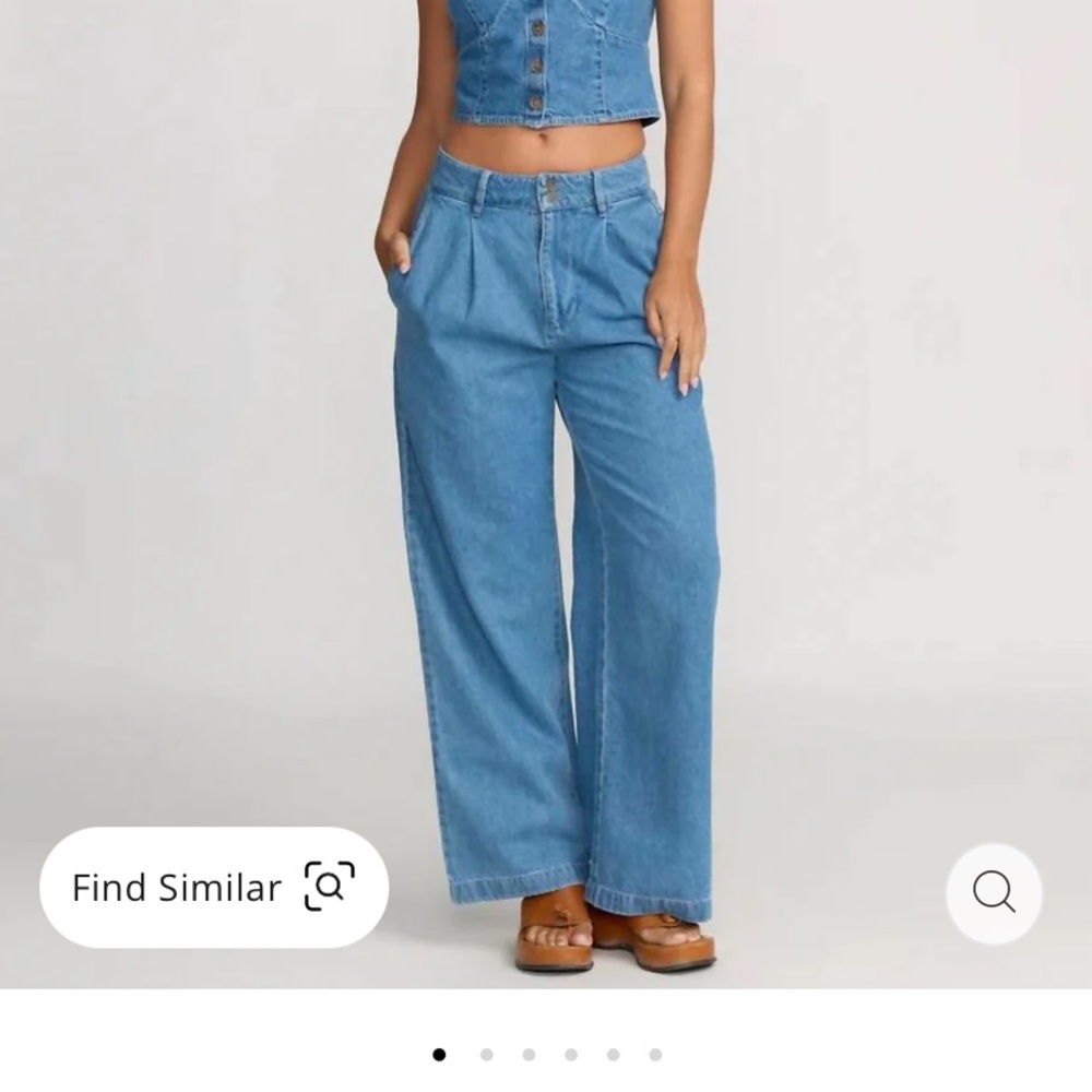 Billabong salt washed wide leg trouser jeans medium